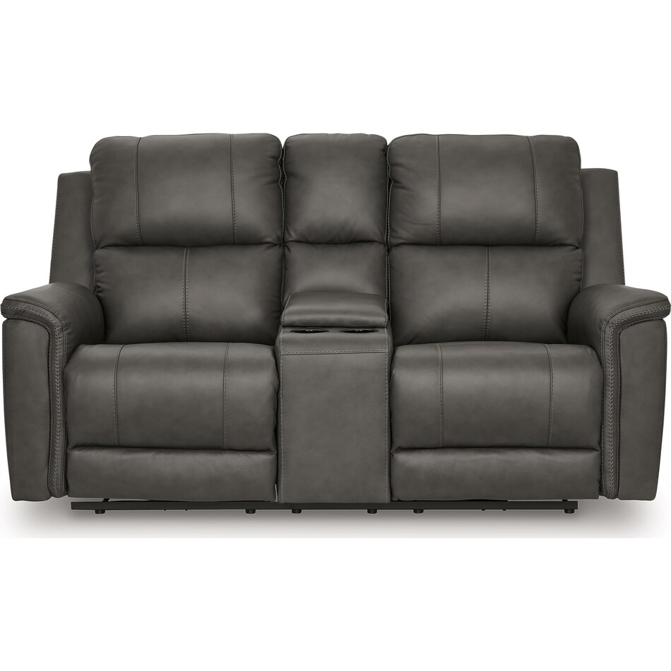 beryton anchor power leather reclining console loveseat   