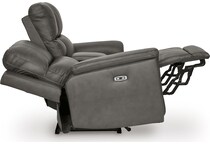 beryton anchor power leather reclining console loveseat   