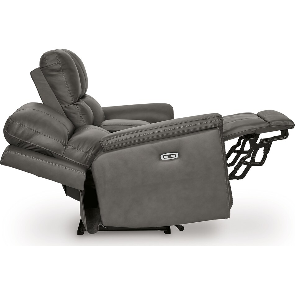 beryton anchor power leather reclining console loveseat   