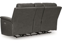 beryton anchor power leather reclining console loveseat   