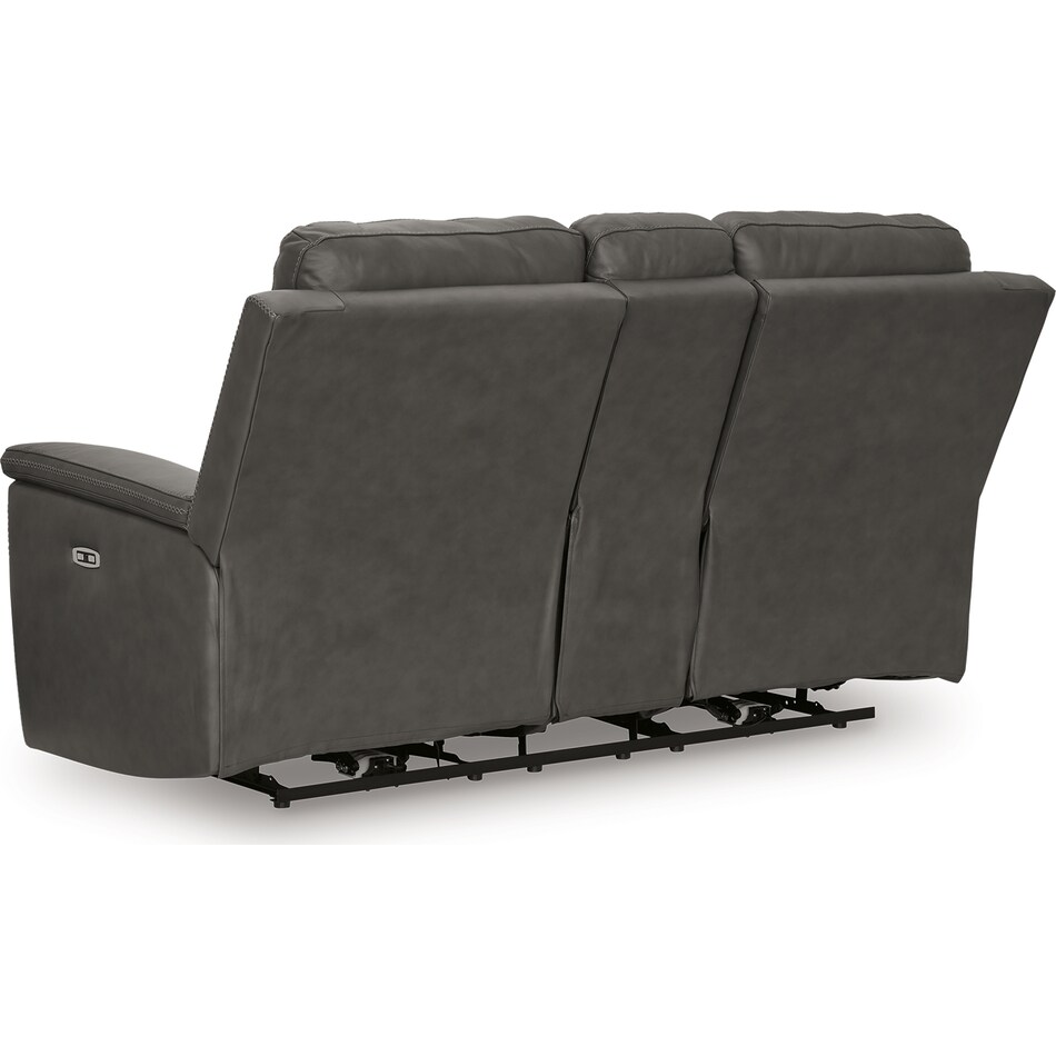 beryton anchor power leather reclining console loveseat   