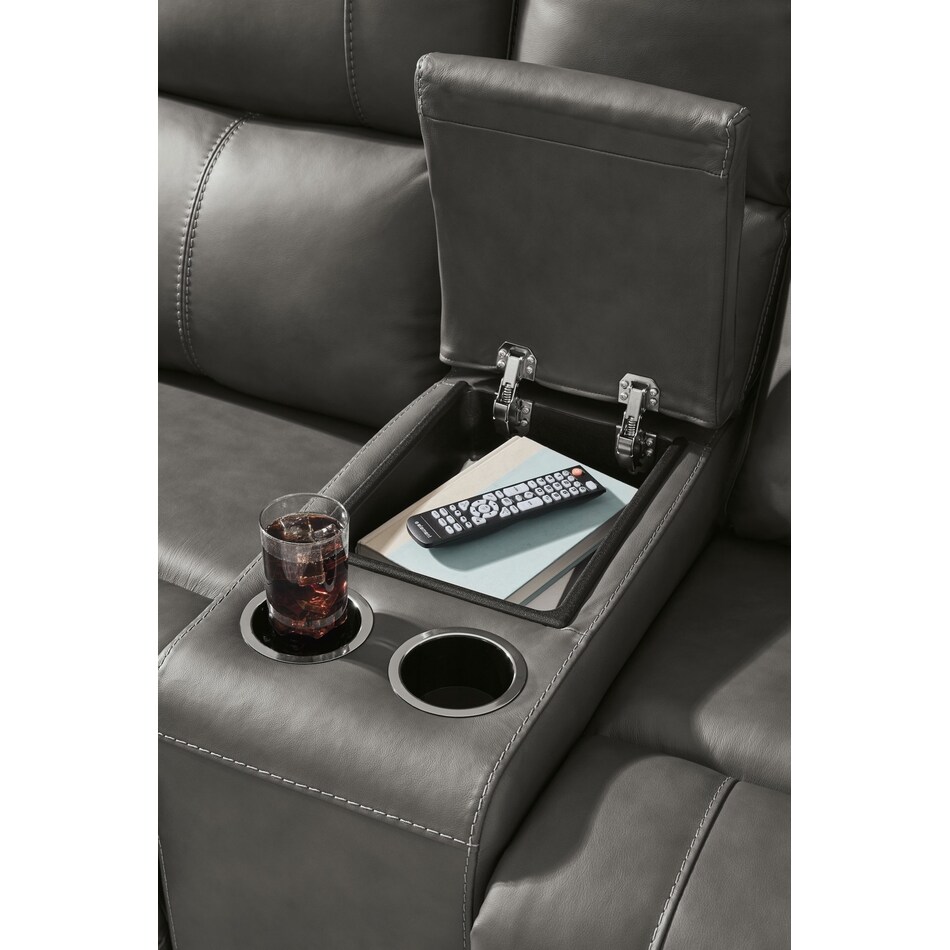 beryton anchor power leather reclining console loveseat   