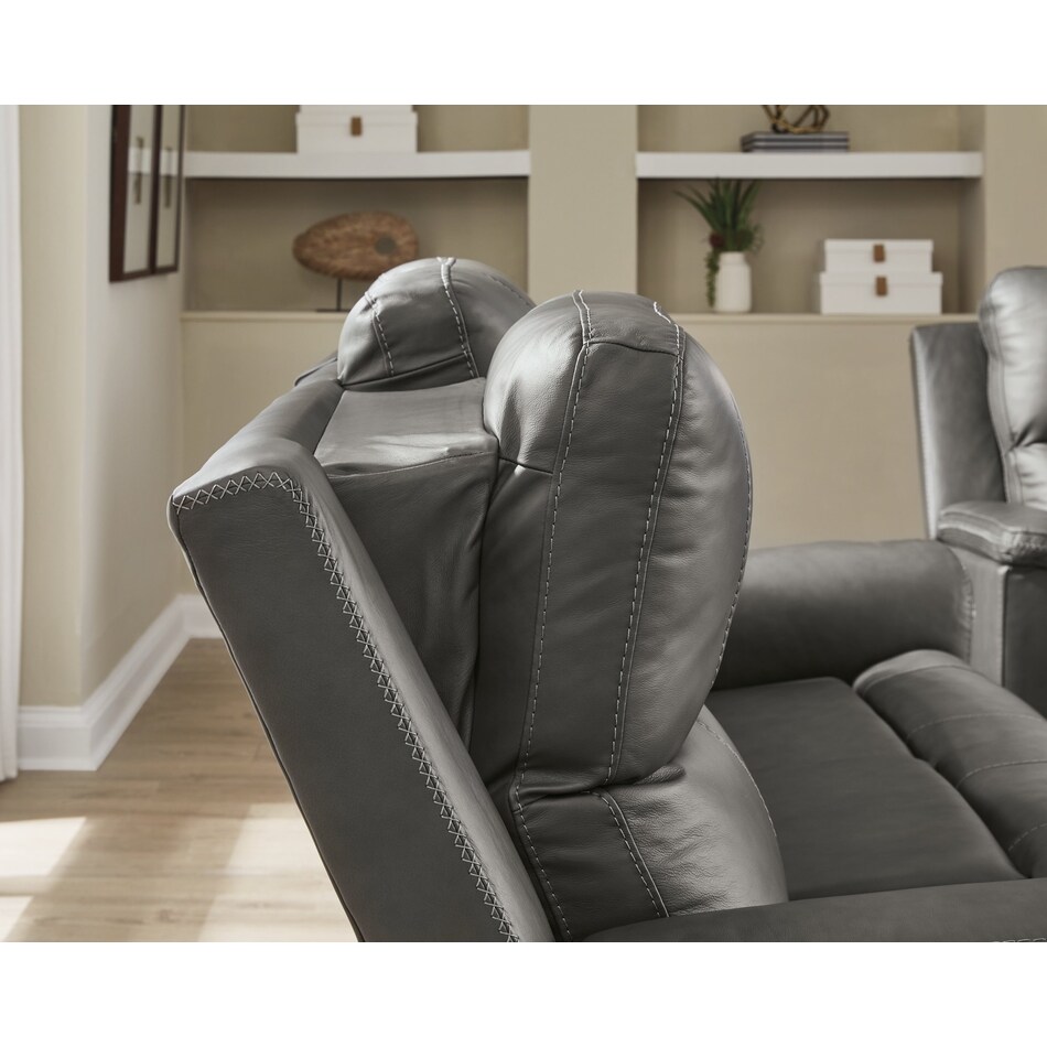 beryton anchor power leather reclining console loveseat   