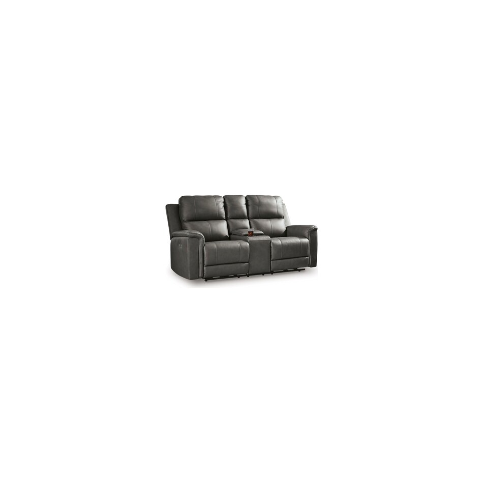 beryton anchor power leather reclining console loveseat   