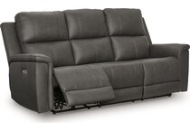 beryton anchor power leather reclining sofa   
