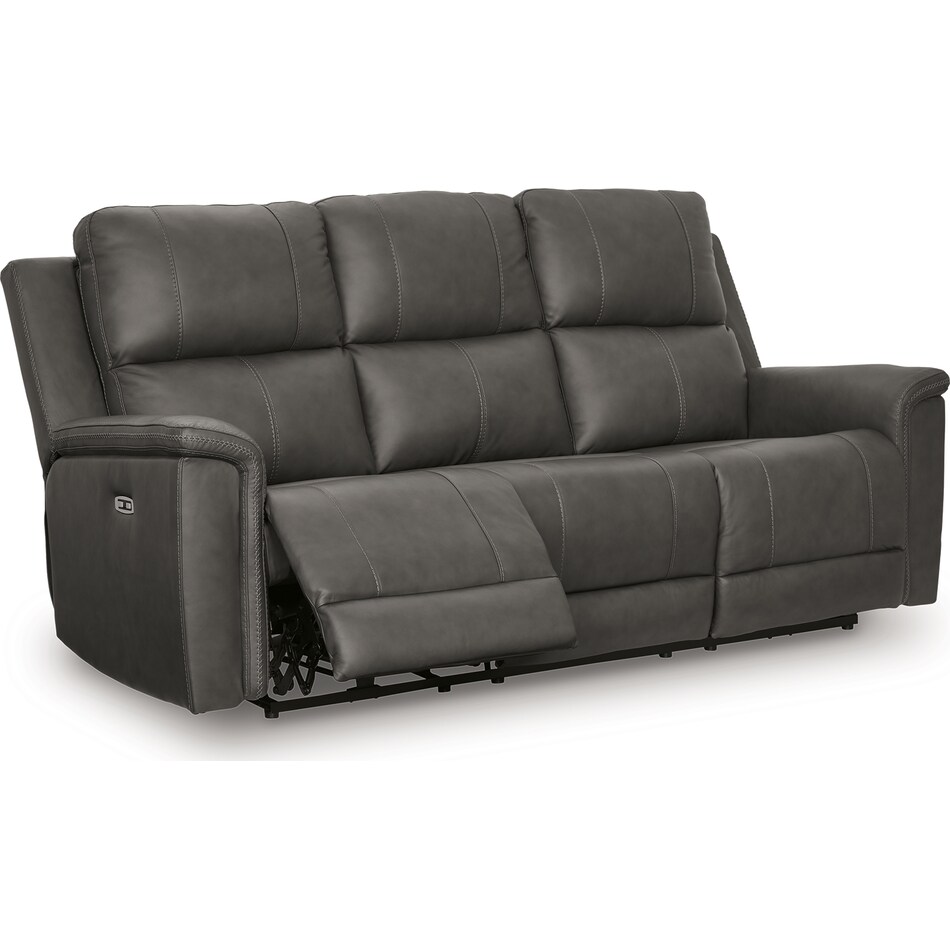 beryton anchor power leather reclining sofa   