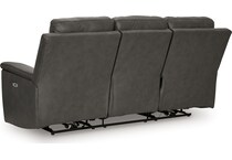beryton anchor power leather reclining sofa   