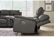beryton anchor power leather reclining sofa   