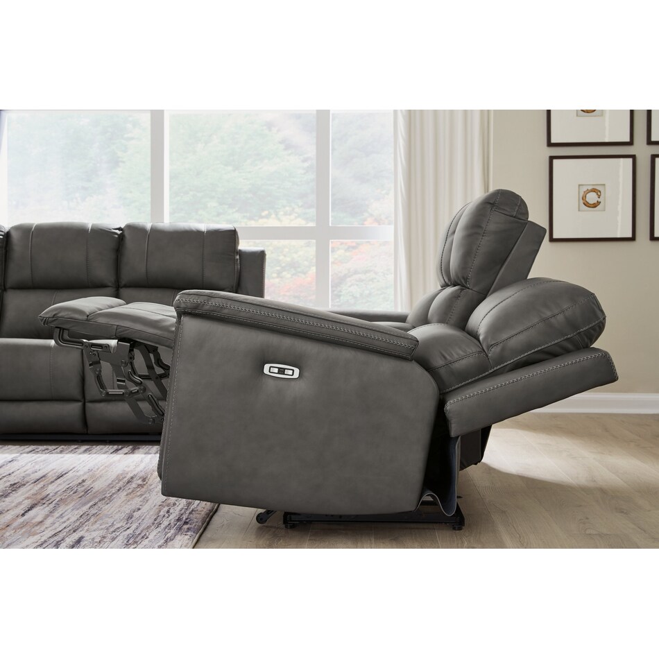 beryton anchor power leather reclining sofa   