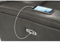 beryton anchor power leather reclining sofa   