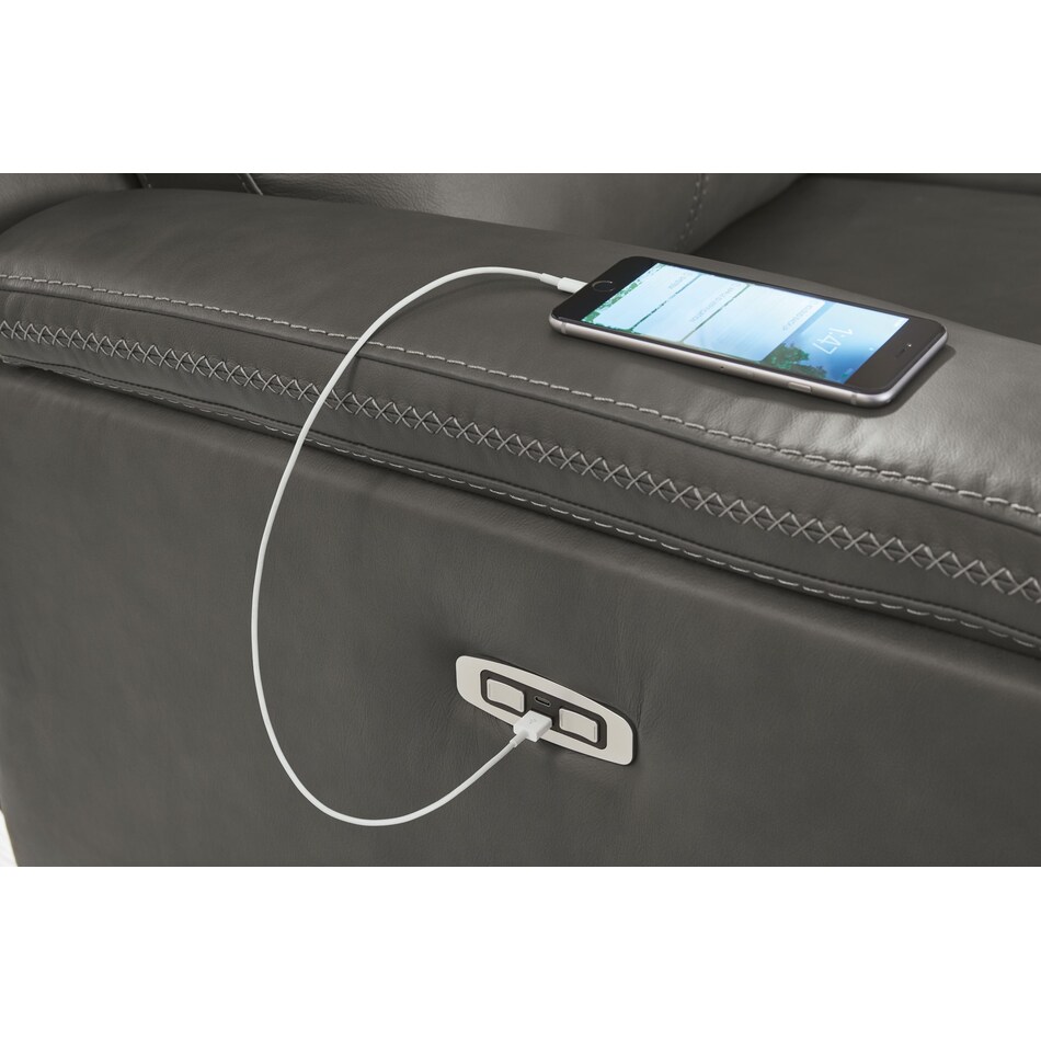 beryton anchor power leather reclining sofa   