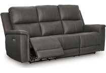 beryton anchor power leather reclining sofa   