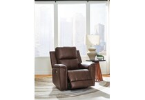 beryton brown power leather recliner   