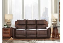 beryton brown power leather reclining sofa   