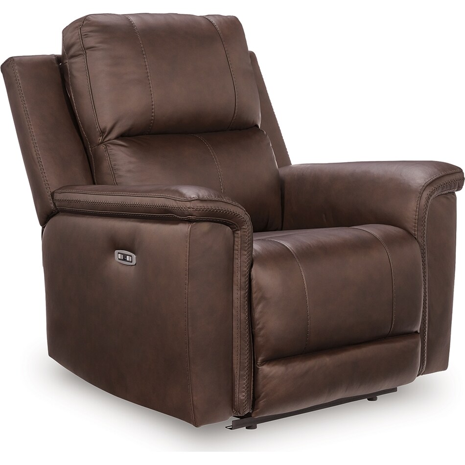 beryton espresso power leather recliner   