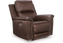 beryton espresso power leather recliner   