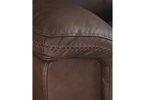 beryton espresso power leather reclining console loveseat   