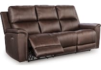 beryton espresso power leather reclining sofa   