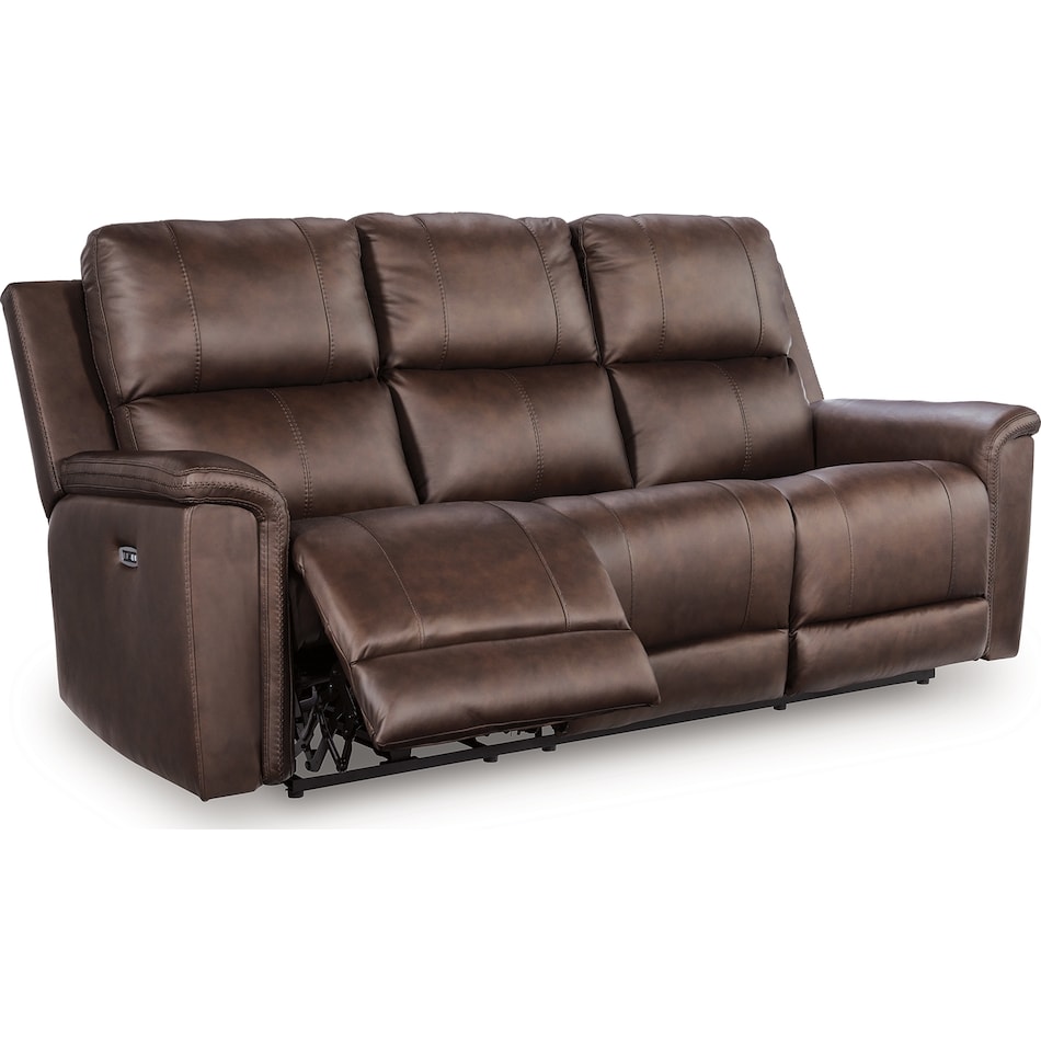 beryton espresso power leather reclining sofa   
