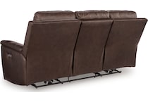 beryton espresso power leather reclining sofa   