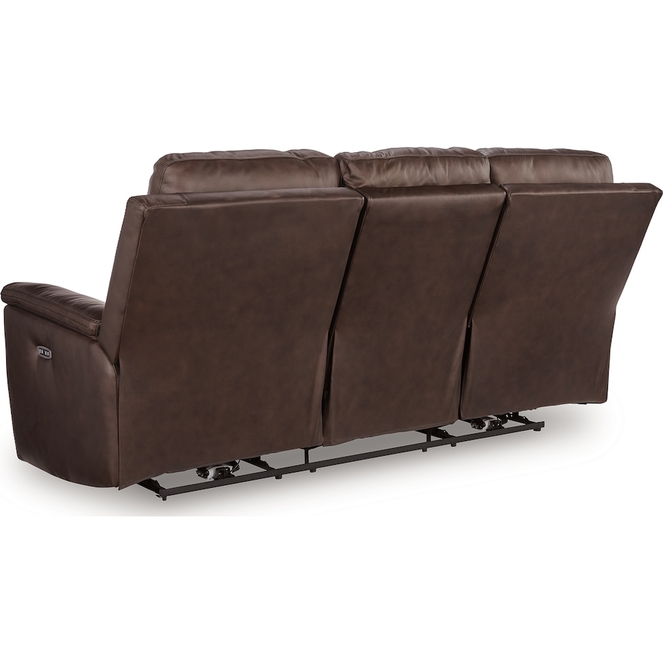 beryton espresso power leather reclining sofa   