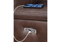 beryton espresso power leather reclining sofa   