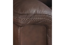 beryton espresso power leather reclining sofa   