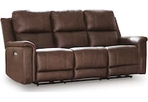 beryton espresso power leather reclining sofa   