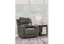 beryton grey power leather recliner   