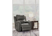 beryton grey power leather recliner   