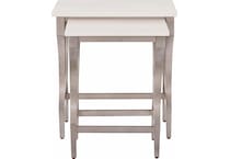 birchaven white quartz  aged pewter end table   