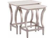 birchaven white quartz  aged pewter end table   