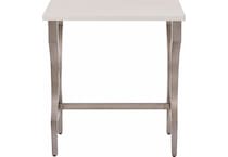 birchaven white quartz  aged pewter end table   