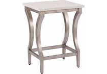 birchaven white quartz  aged pewter end table   