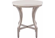 birchaven white quartz  aged pewter end table   