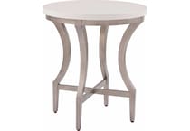 birchaven white quartz  aged pewter end table   
