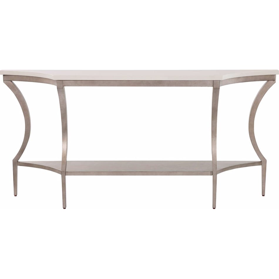 birchaven white quartz  aged pewter sofa table   