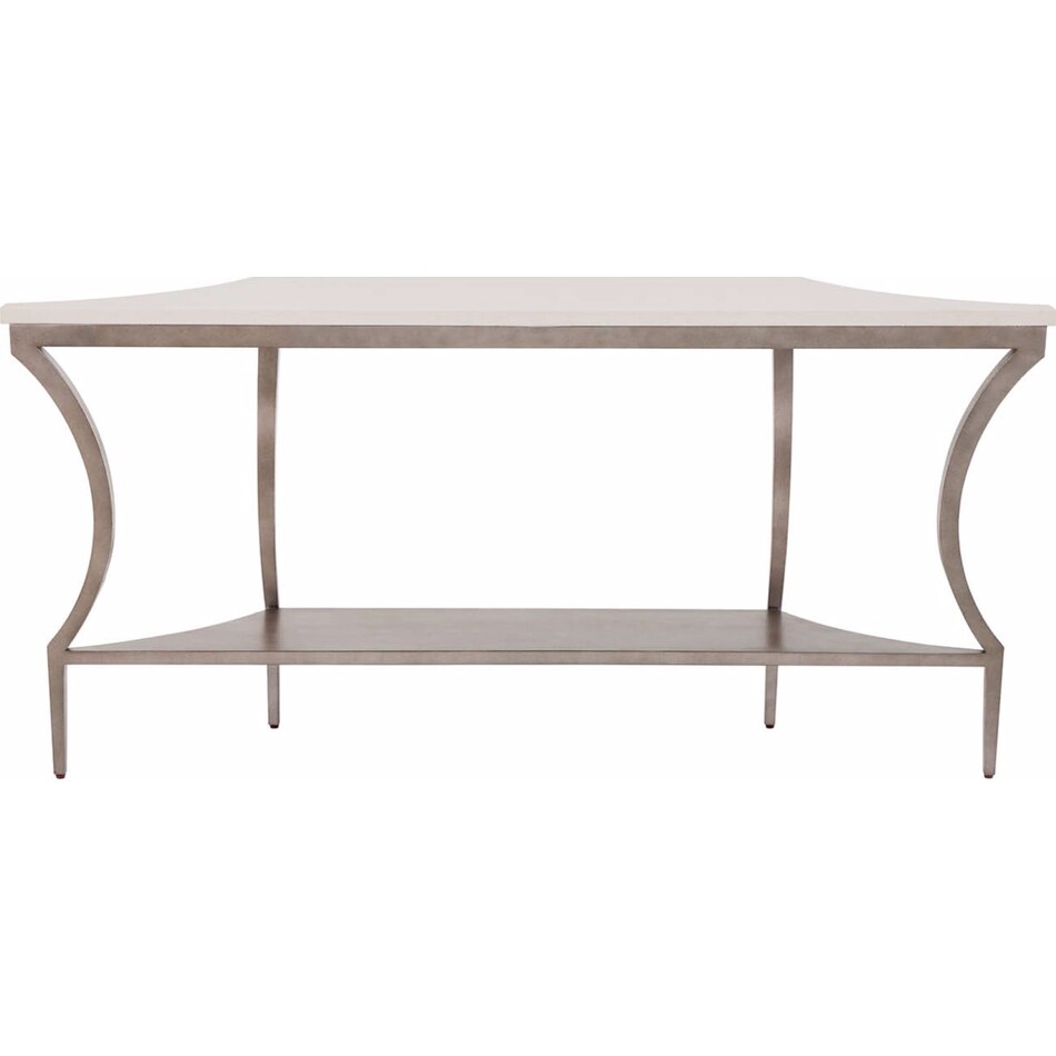 birchaven white quartz  aged pewter sofa table   