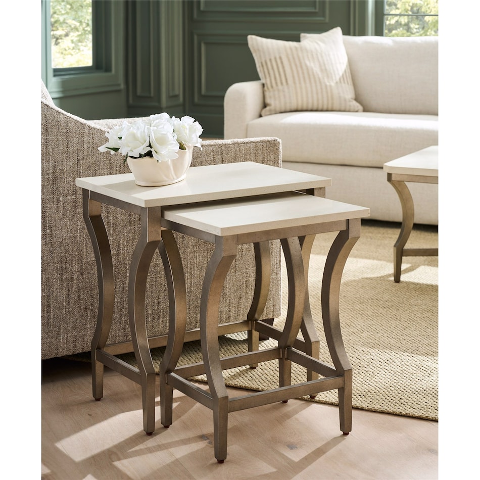 birchaven white end table   