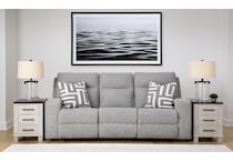 biscoe grey power reclining sofa   