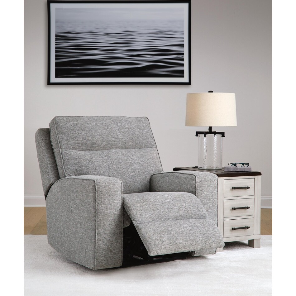 biscoe pewter power recliner   