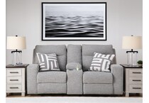 biscoe pewter power reclining console loveseat   