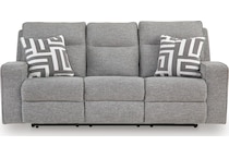 biscoe pewter power reclining sofa   