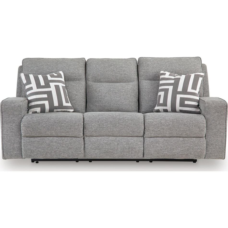 biscoe pewter power reclining sofa   