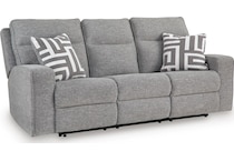 biscoe pewter power reclining sofa   