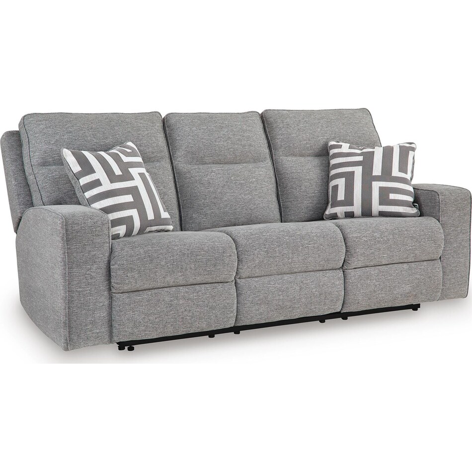 biscoe pewter power reclining sofa   