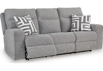 biscoe pewter power reclining sofa   