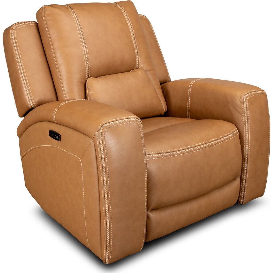 bison brown leathe rpower recliner   