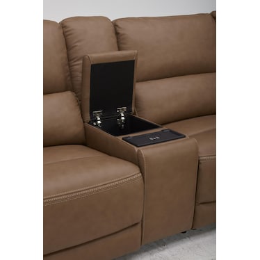 BISON 6-PC LEATHER POWER RECLINING SECTIONAL