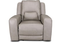 bison grey leathe rpower recliner   